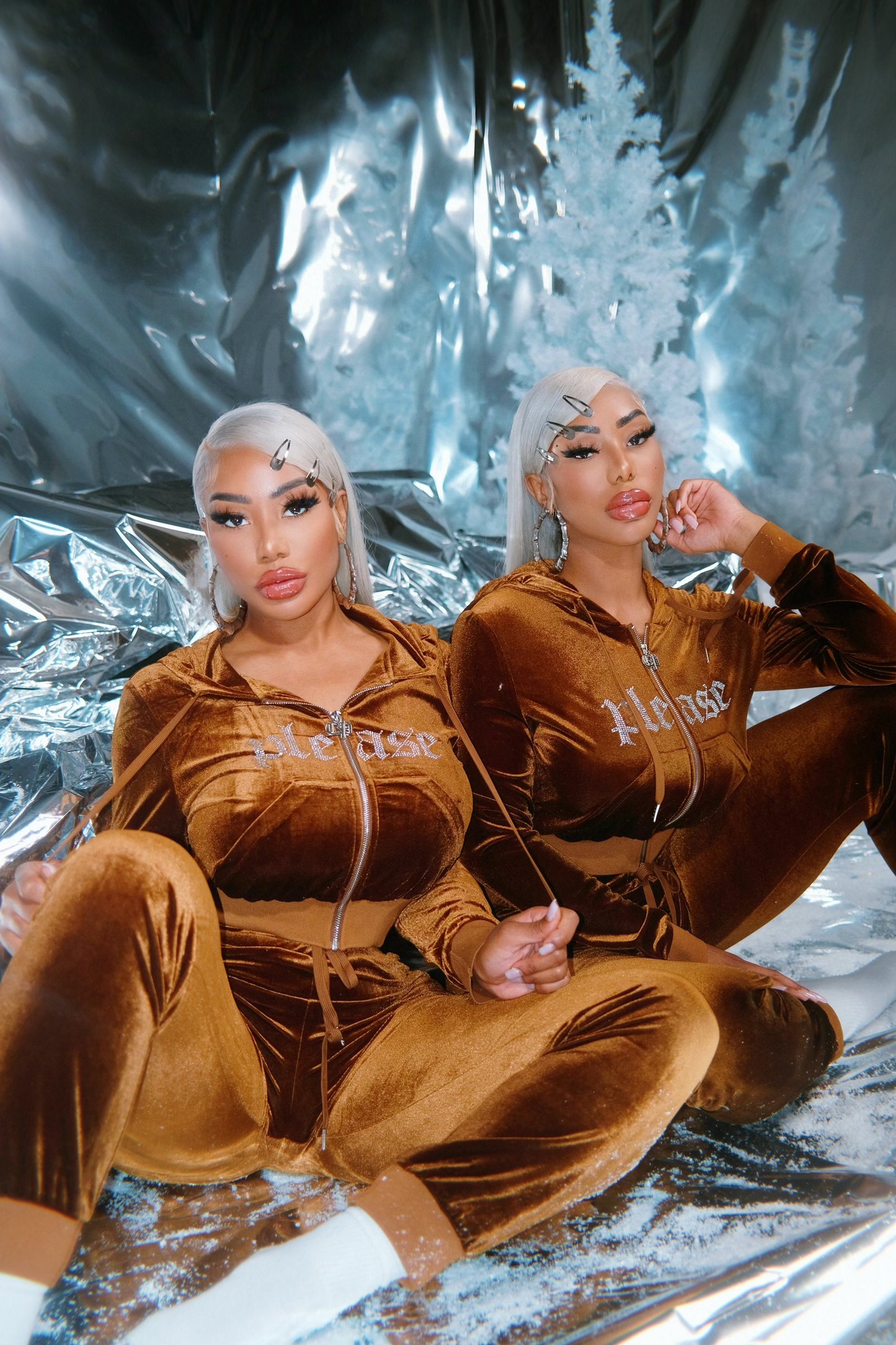 Caramel Macchiato Velour Set-Brown