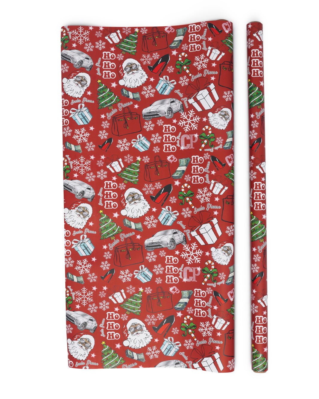 Santa Please Red Wrapping Paper
