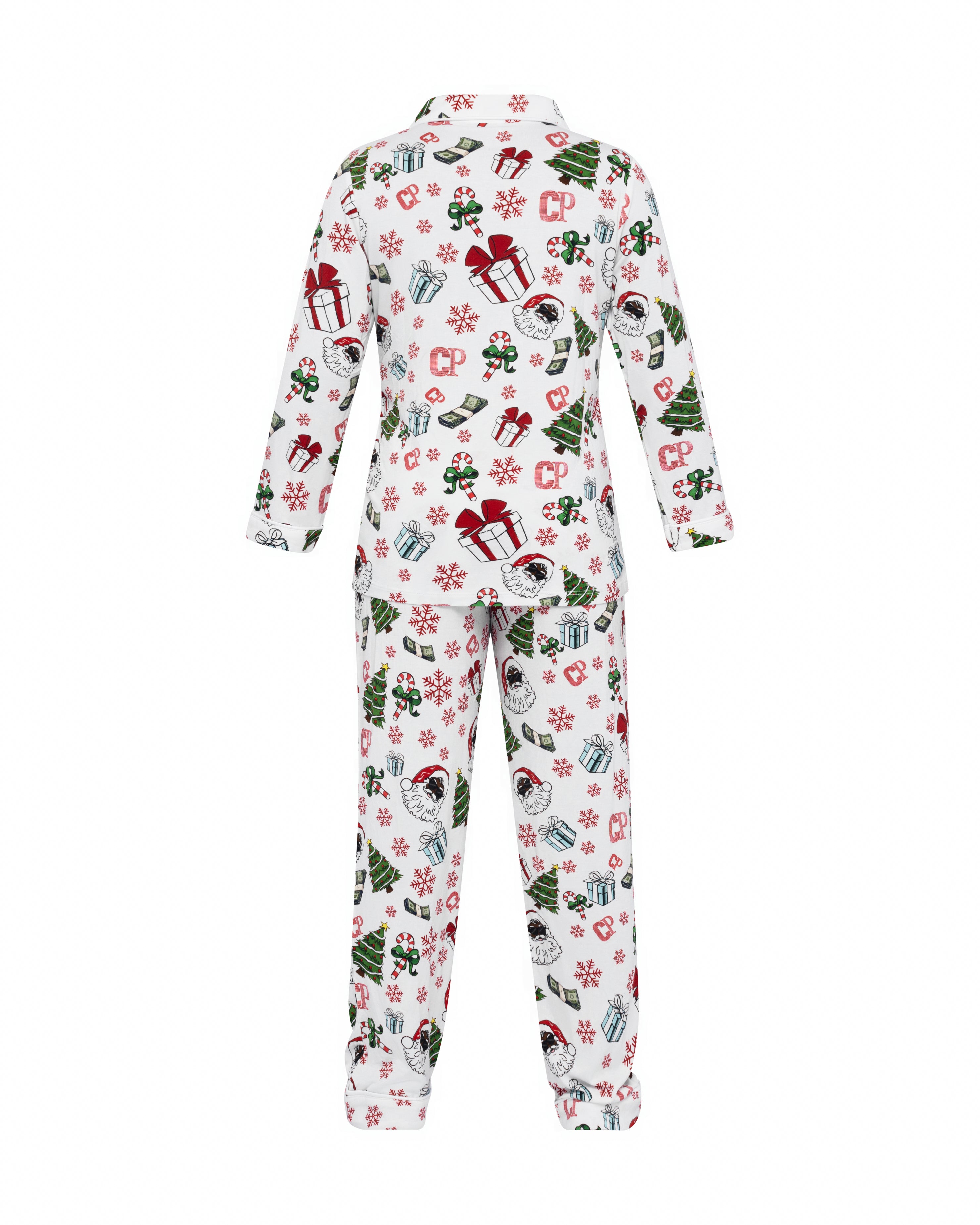 Santa Please PJ Set - White (Women’s, Men’s, and Kids) - Caresha Please LLC 