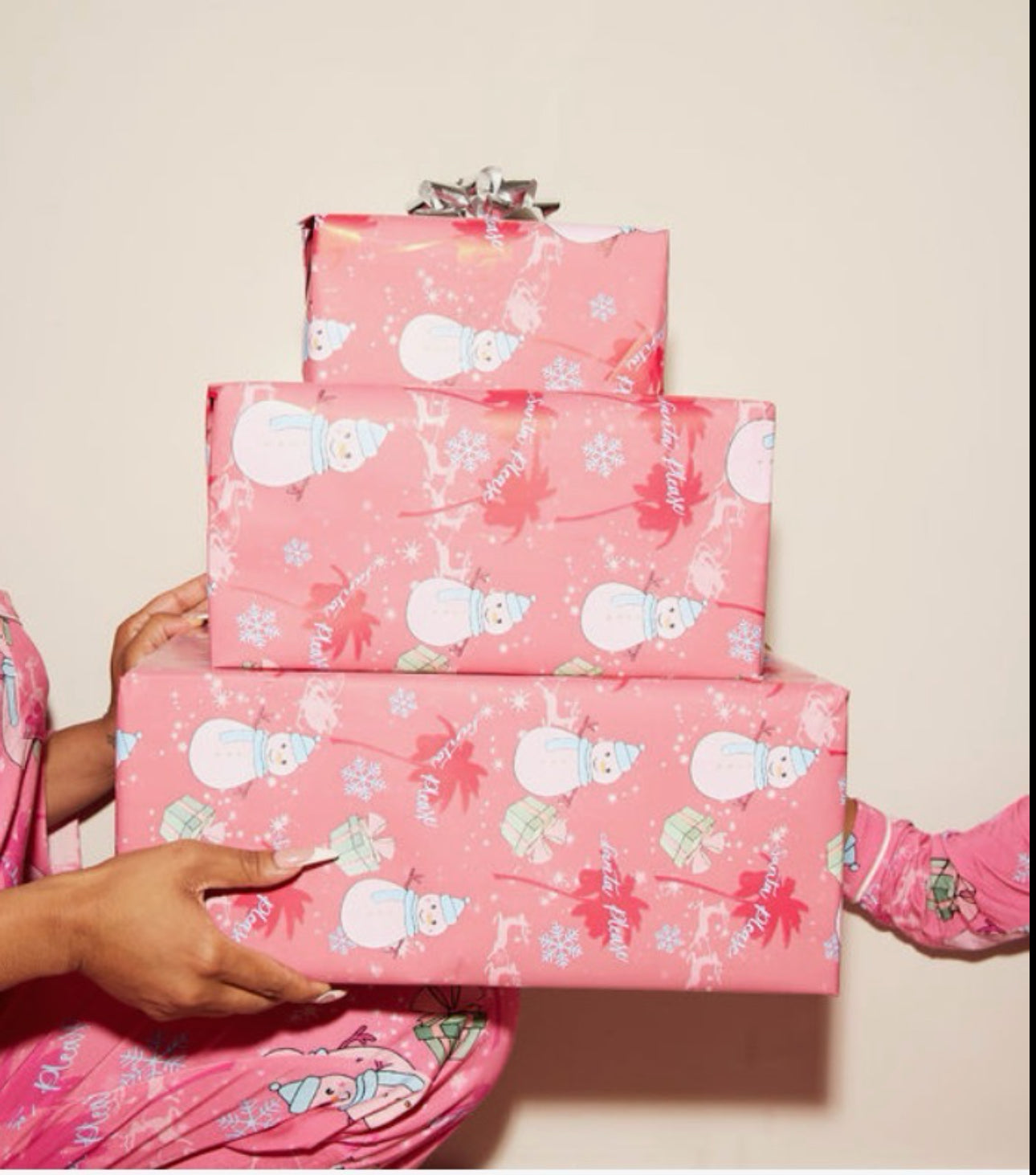 Santa Please Pink Wrapping Paper - Caresha Please LLC 