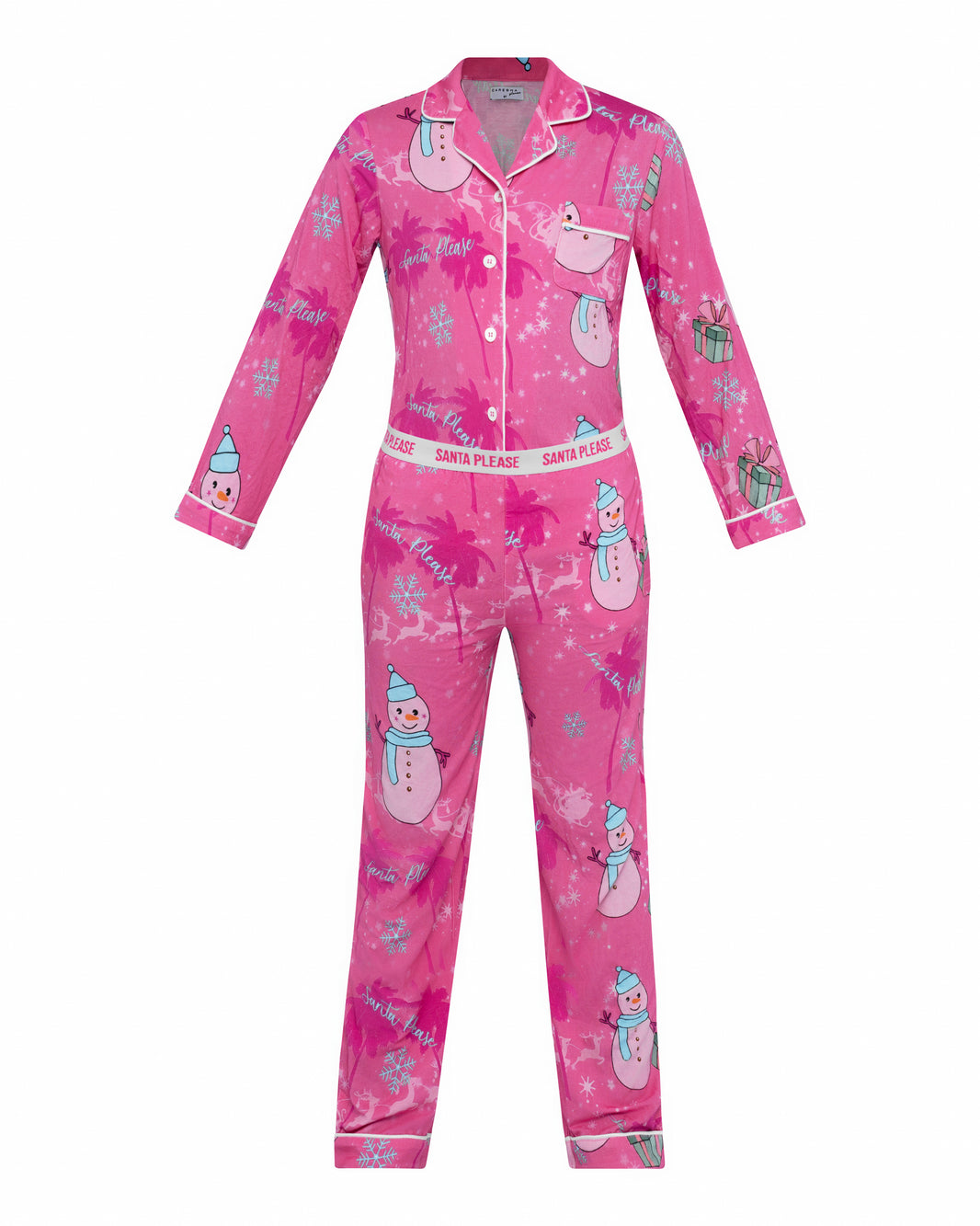 Santa Please Mommy and Me PJ Set - Pink