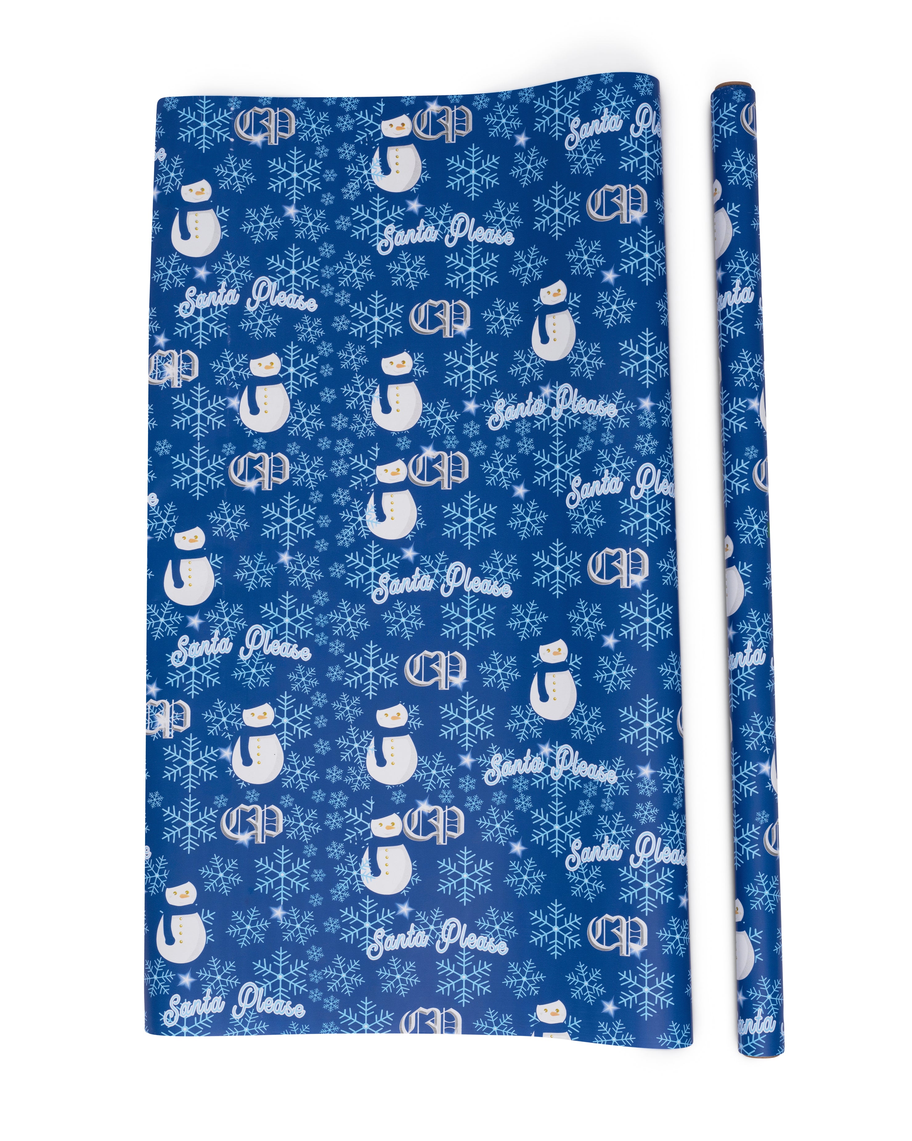 Santa Please Blue Wrapping Paper - Caresha Please LLC 