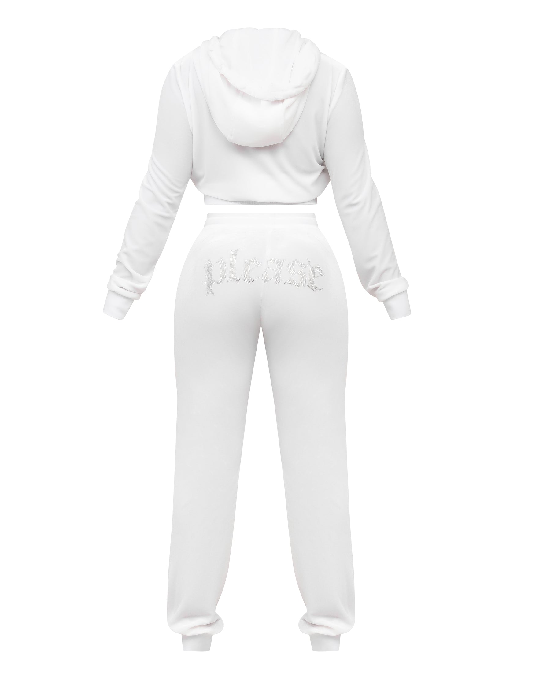 Snow Bunny Velour Set-White - Caresha Please LLC 