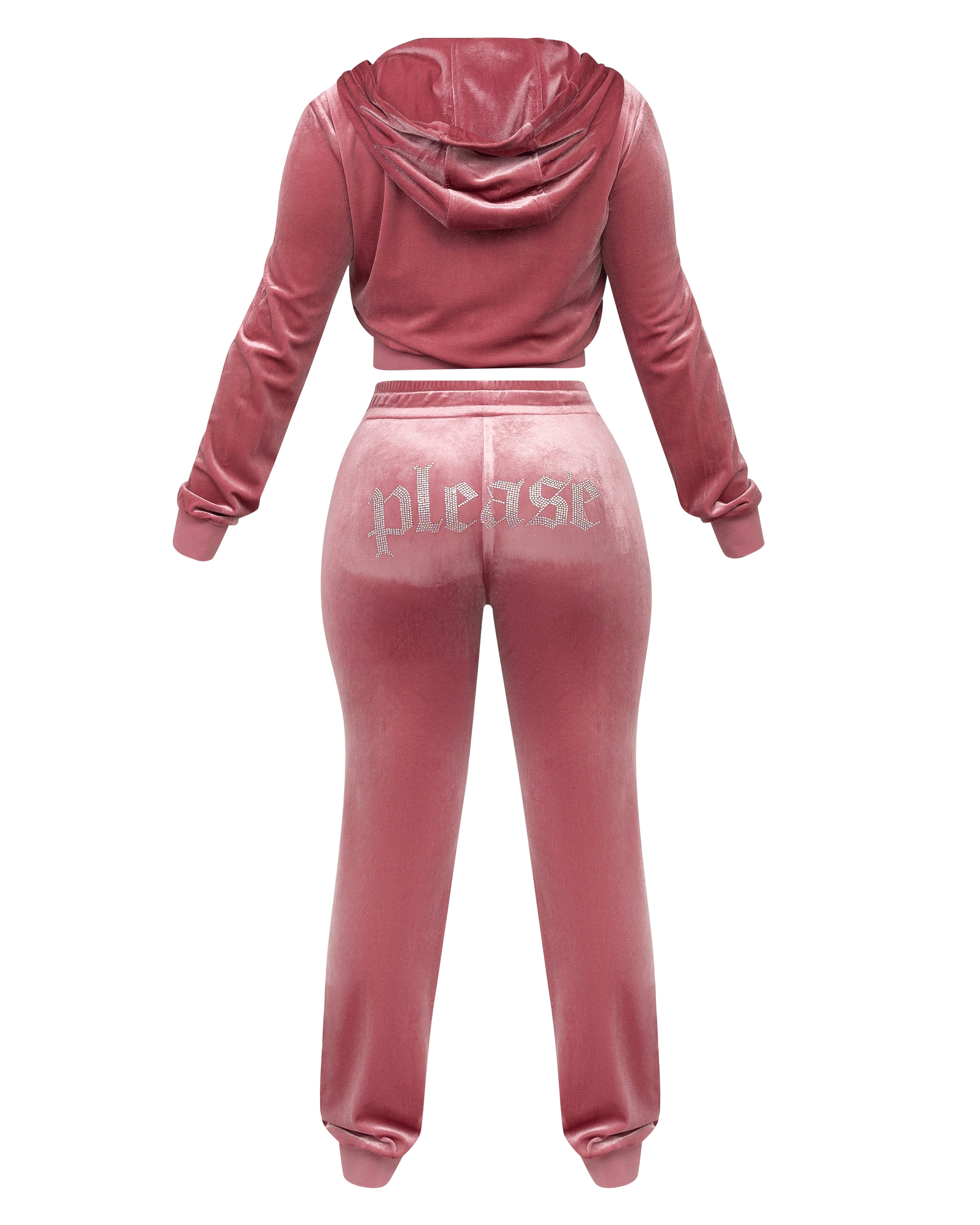 The Barbie Velour Set-Pink - Caresha Please LLC 