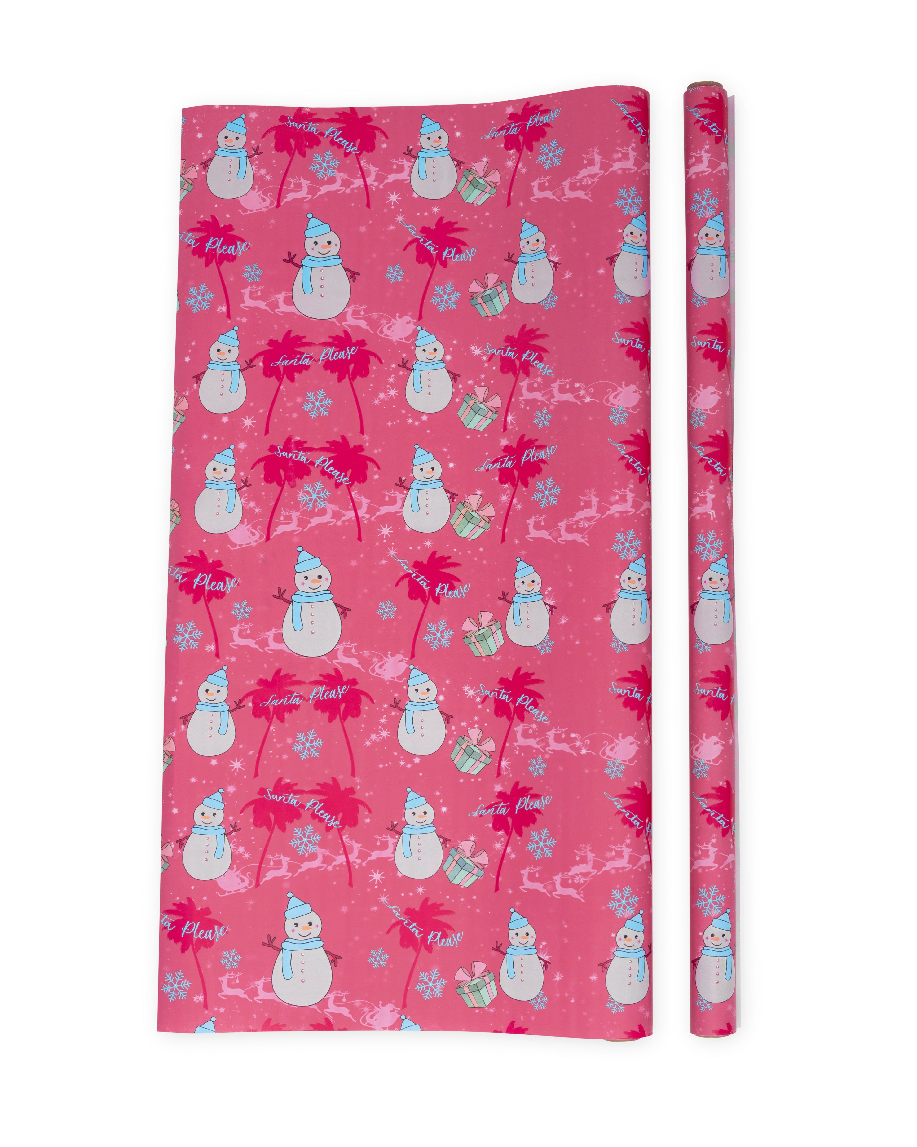 Santa Please Pink Wrapping Paper - Caresha Please LLC 